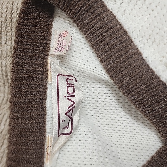 L'Avion Vintage unisex sz M brown, cream, and tan long sleeve sweater. - Picture 6 of 6